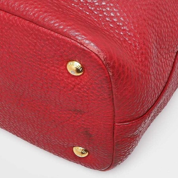 Prada Dark Red Vitello Daino Leather Tote Bag - Picture 3 of 12